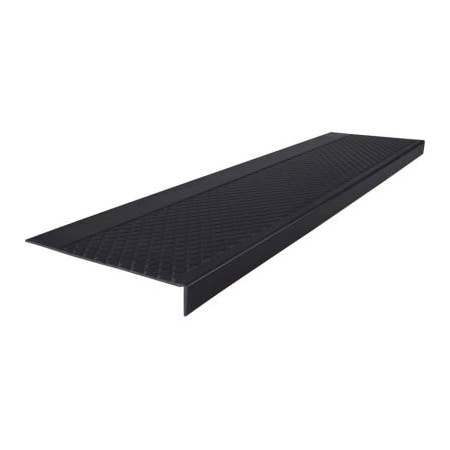 Roppe Rubber Diamond Stair Tread Square Nose 12.31in x 48in Black 48301P100